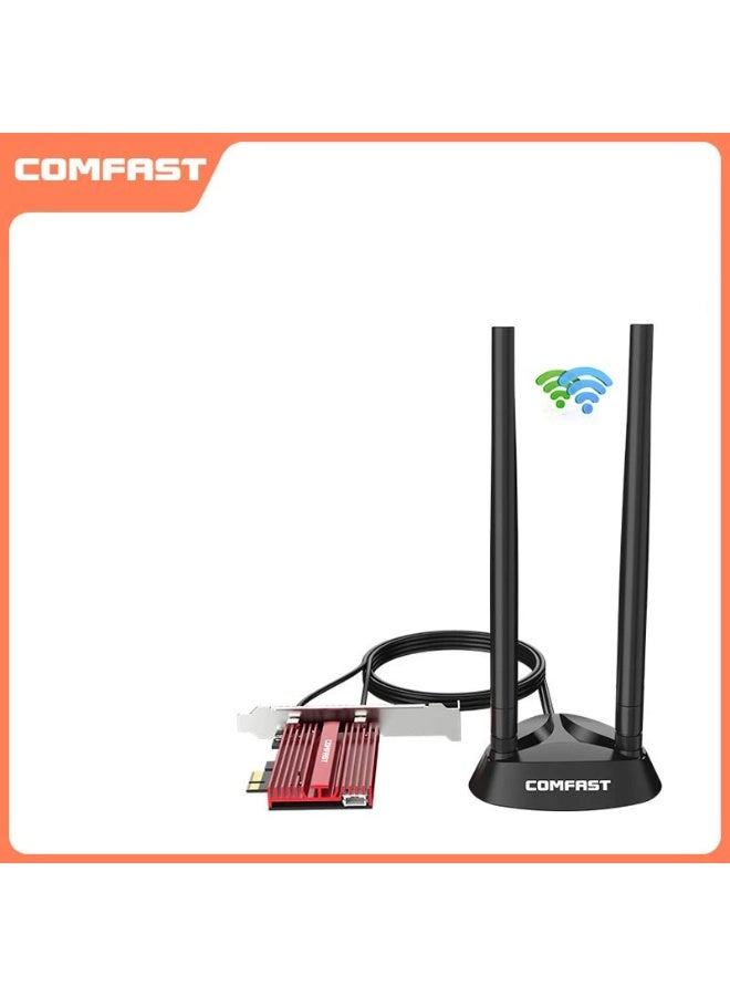 COMFAST CF-AX210PLUS PCIe WiFi 6E Adapter 5374Mbps | Tri-Band 2.4G/5G/6GHz + Bluetooth - Image 1